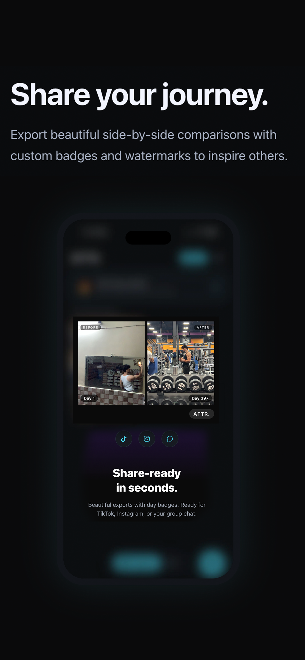 Aftr before and after export for social sharing